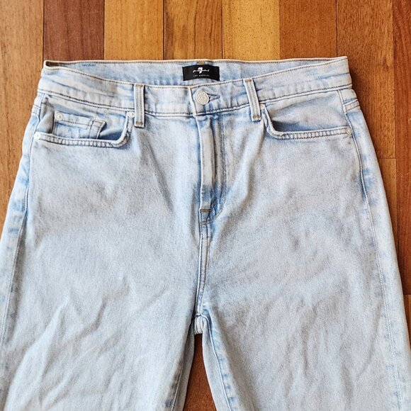 7 For All Mankind Light Wash "The High Wash Skinny" Jeans Size 30 - Picture 6 of 16